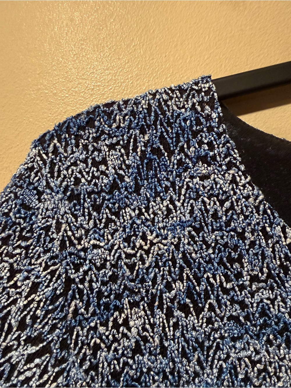 JM Collection Multi Blue Textured Top - Picture 4 of 10